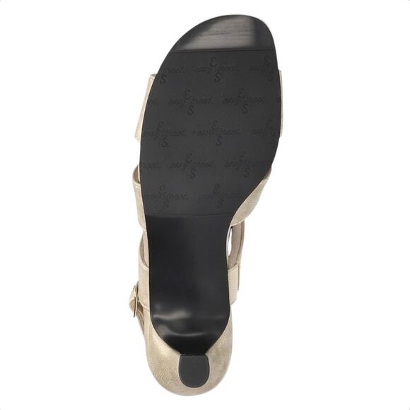 Easy Street Women's Zella Slingback Kitten Heel Sandals Light Gold Size 8 1/2 W - Picture 6 of 6